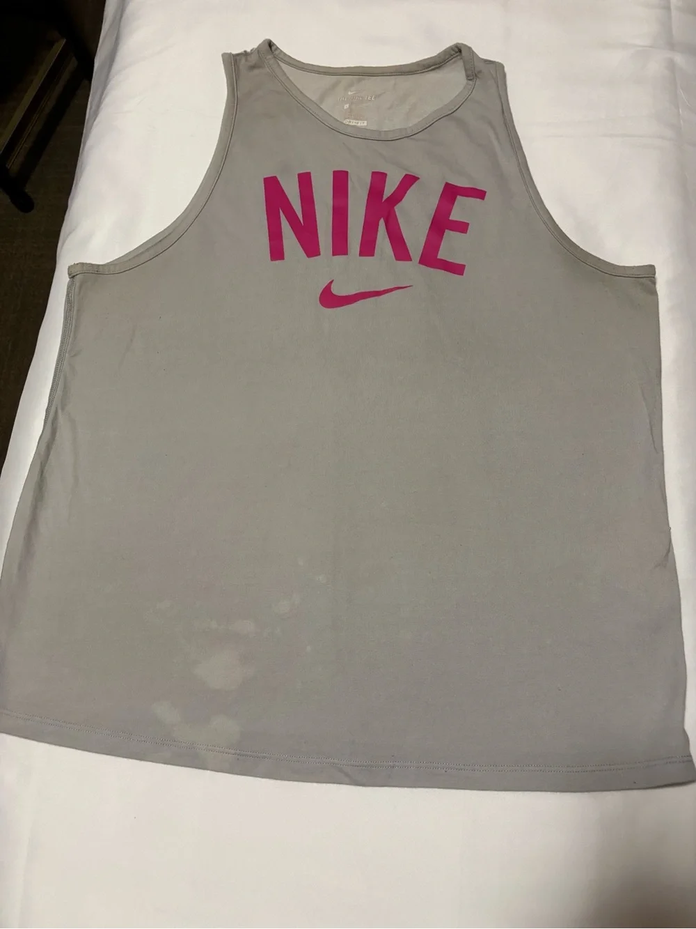 Nike Gray Tank Top with Pink Logo for Kids